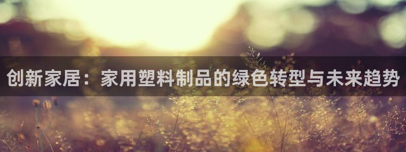 太阳集团电子游戏老板：创新家居：家用塑料制品的绿色转型与未来