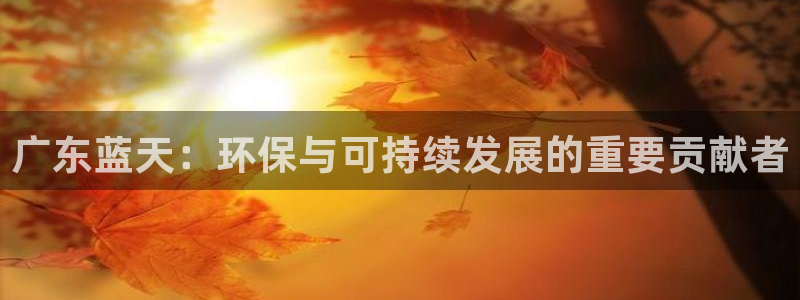 太阳成娱乐app下载：广东蓝天：环保与可持续发展的重要贡献者