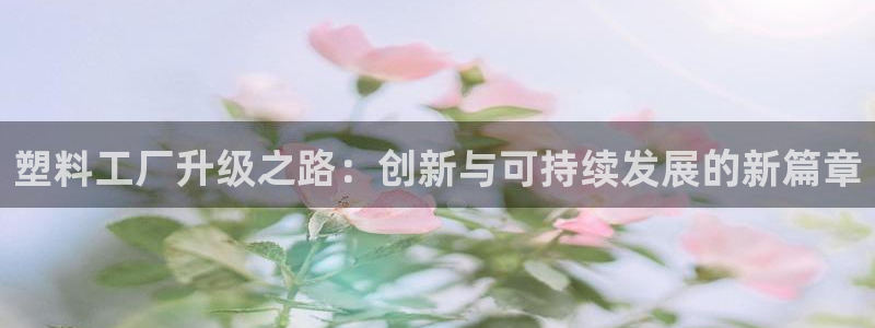 太阳游戏城app：塑料工厂升级之路：创新与可持续发展的新篇章